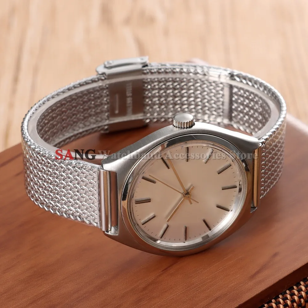 16mm 18mm 20mm Faltschnallen-Mesh-Uhrenarmband Edelstahl-Uhrenarmbänder Smartwatch Modisches Armband Metall Wasserdichtes Handgelenkband – Detail 5