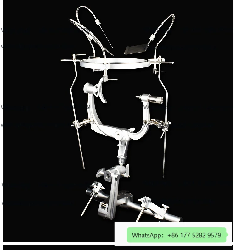 Head retractor system, brain surgery instruments, head ring retractor system, head frame adapter