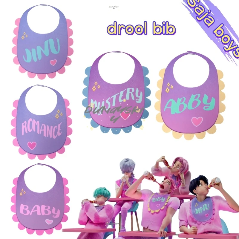 

Аниме Kpop Охотники на демонов Saja Boys Jinu Abby Baby Romance Mystery Косплей Нагрудники с принтом Фетровые салфетки со слюной Хэллоуин Карнавальная вечеринка