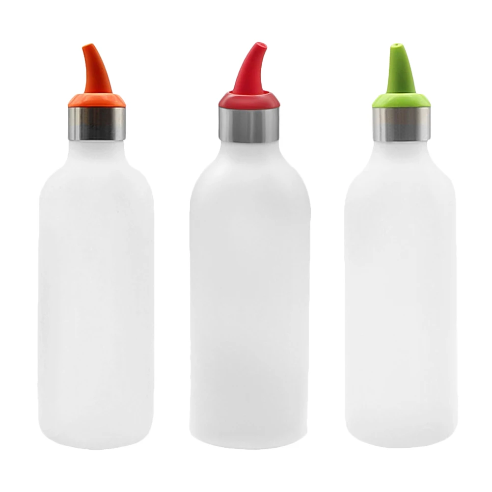 

3Pcs Squeeze Bottle Ketchup Food Refillable Salad Dressing Dispensers Sauce Condiment Container Plastic Kitchen Barbecue