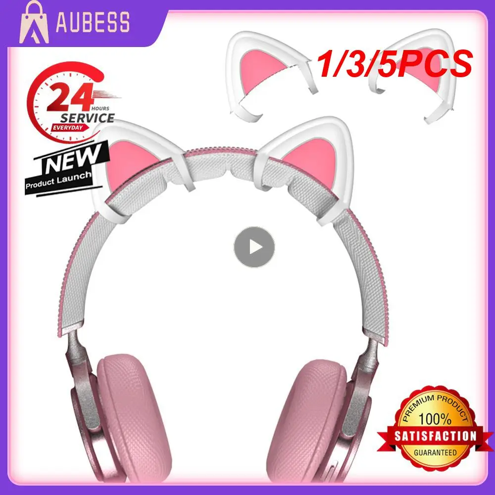 1/3/5PCS Fashionable Headphone Kit Cat Ear Accessories Interesting Headphone Decoration Unique Design Lovely Headset Accessories