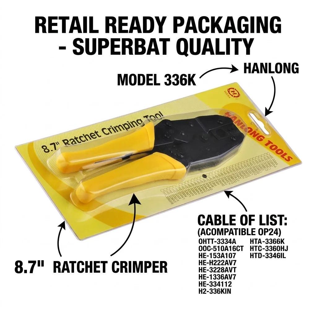 Superbat Yellow Crimper Crimping Tool for Coaxial Cable RG8 RG11 RG213 LMR400 RG316 RG174 SMA N MCX - 336K