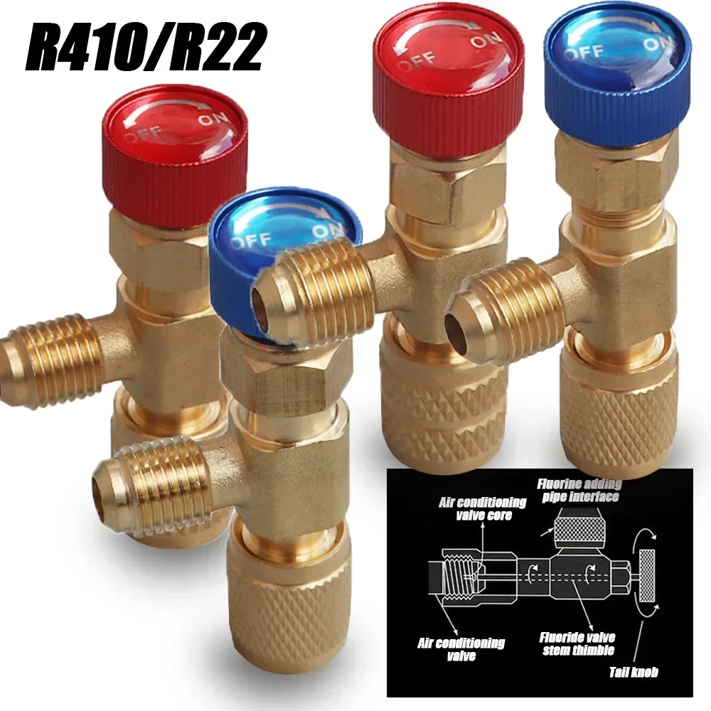 1/2/4PCS Air Conditioning Refrigerant Safety Valve R410A R22 1/4