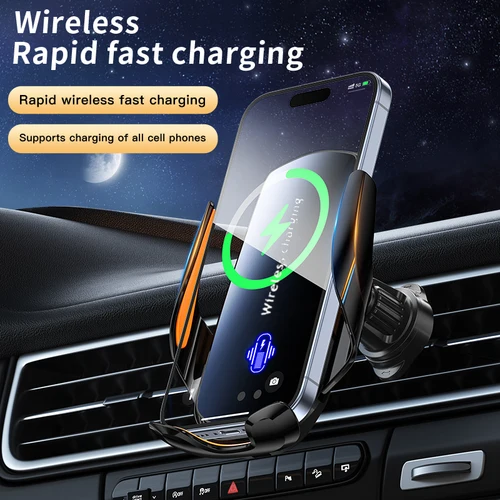 Imagen 2 del producto 1 soporte para teléfono inalámbrico para coche actualizado con carga inalámbrica, componentes de ventilación universales, 360 °   brazo giratorio, conector USB