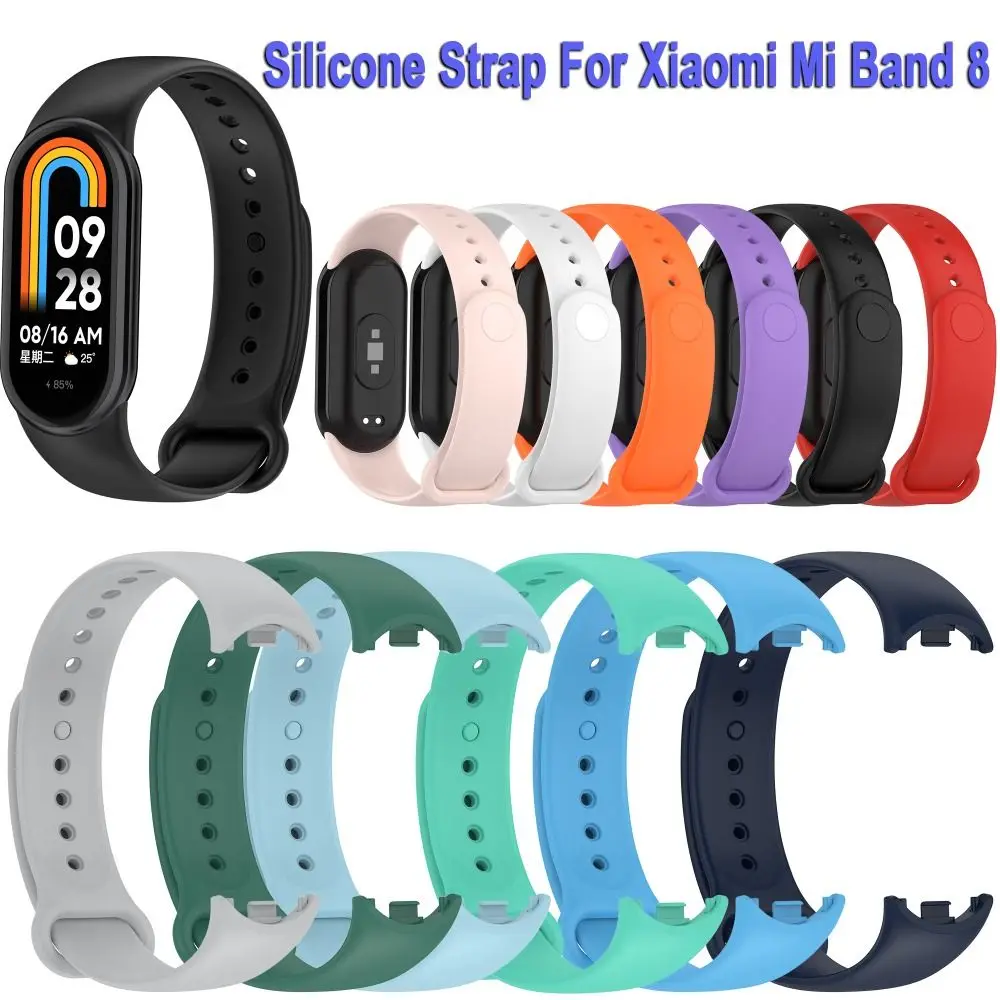 الملحقات الملونة سوار ذكي سيليكون معصمه استبدال حزام ل Xiaomi Mi Band 8