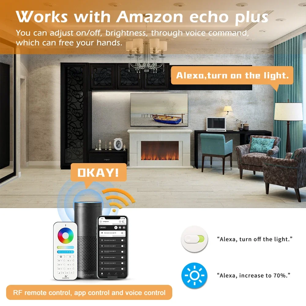 Tuya Smart App Things Zigbee 3.0 Smart LED Strip Controller GLEDOPTO RGBCCT Pro متوافق مع Hub 2.4G RF التحكم عن بعد الصوتي