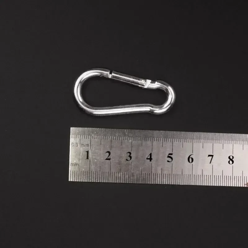 2 Psc Outdoor No. 5 5*50mm Gourd-shaped Carabiner Iron Galvanized Spring Hook Connecting Ring Camping Hiking Gadgets Accessories