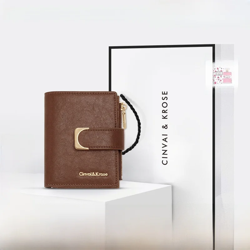 cinvaikrose-official-short-wallet-women's-2026-new-high-end-card-holder-coin-purse-birthday-gift-leather-functional-bag