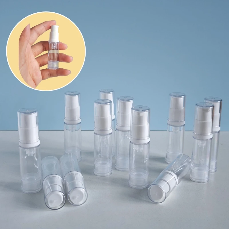 

30/50 шт. 5 мл 10 мл 15 мл безвоздушный насос пустая бутылка многоразового использования дорожный размер для лосьона сыворотка тональный крем косметический уход за кожей