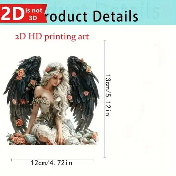 一件2D立體優雅天使擺件,擁有黑色大翅膀和玫瑰花,可作桌面裝飾品,非常適合擺放在家中、辦公室或咖啡館,也是一份獨特的禮物。 8 最佳銷售 天使裝飾 - №5