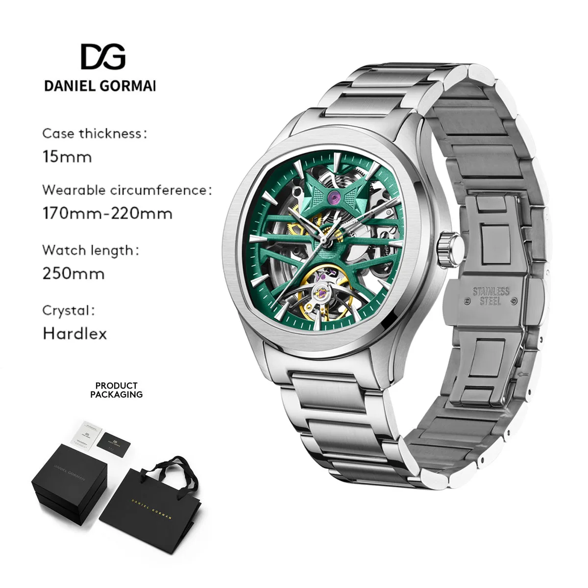 9204G5 Automatic Mechanical Skeleton Watch Man Collaboration with Four Mythical Creatures 45 Hours Power Reserve Welly