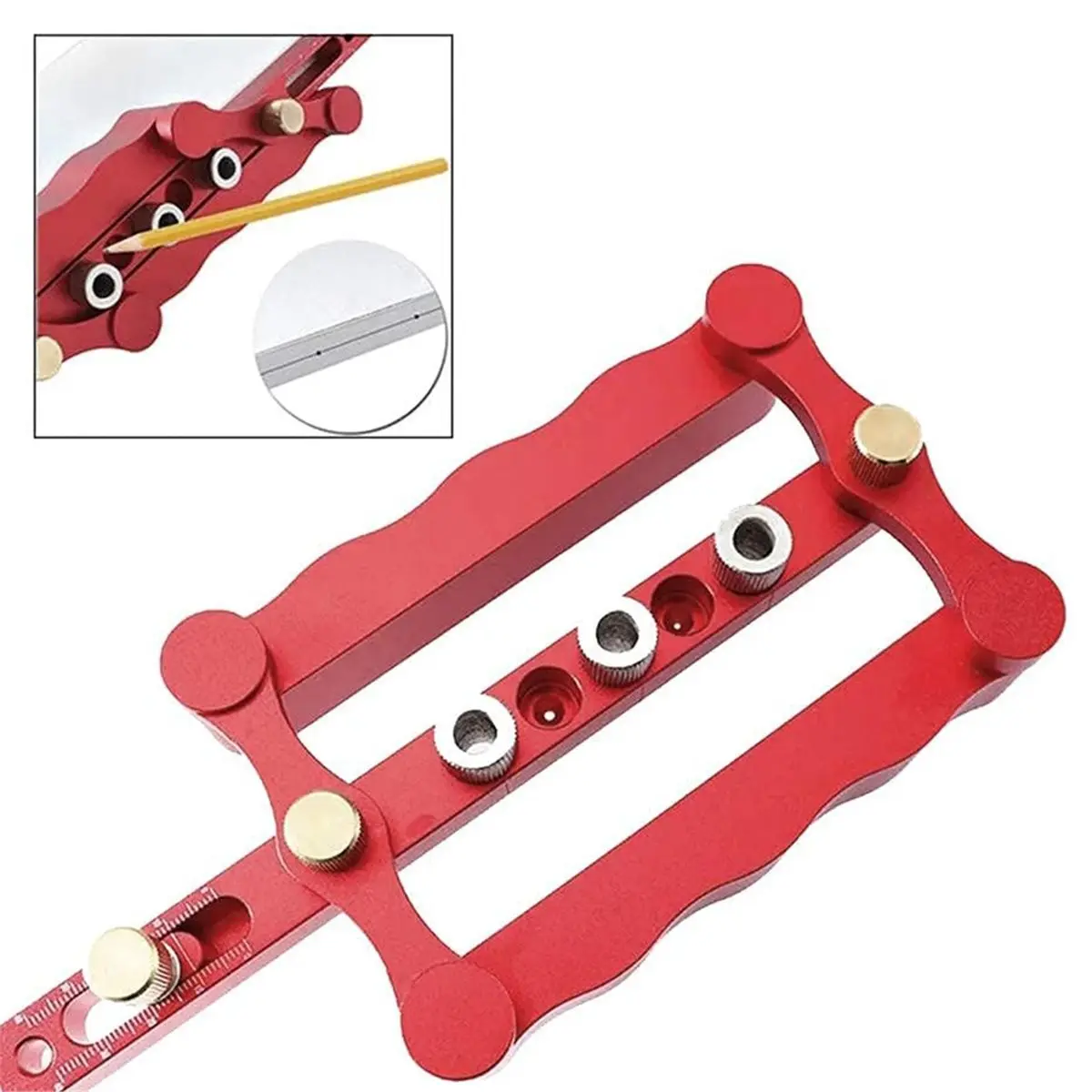 Woodworking Joinery Hole Drill Guide Self Centering Punching Locator Tool Positioner Locator for Metric Dowels A