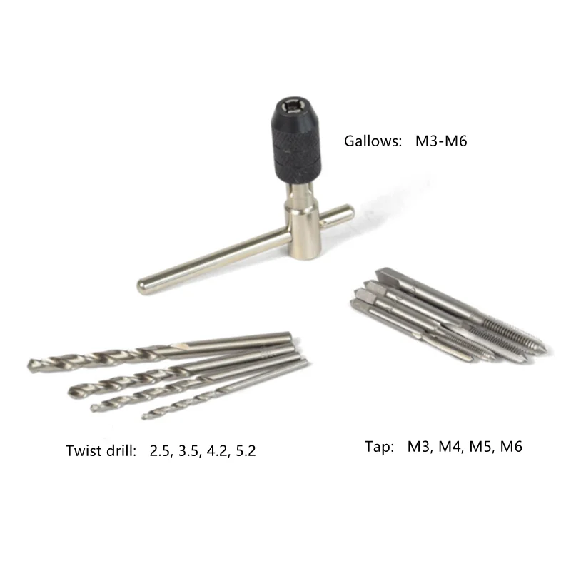 T-type tap reaming hand rack hand tap wrench tap chuck wringer 9-piece set multi-functional combination