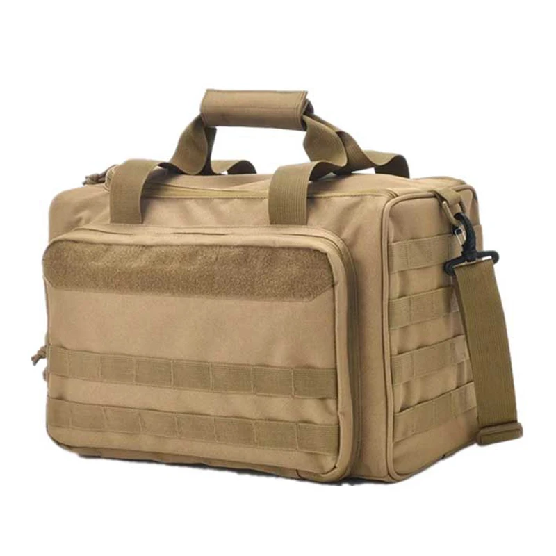 

Tactical Range Bag Molle System 600D Waterproof Gun Shooting Pistol Storage Pack Khaki Hunting Accessories Tools Sling Bag