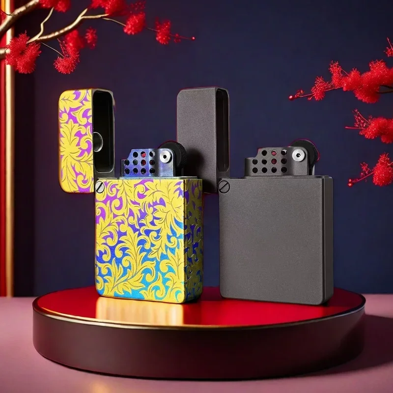 

Колесная зажигалка Tiger Shark из титанового сплава, бронированный дизайн с ЧПУ для премиальных подарков и коллекционеров