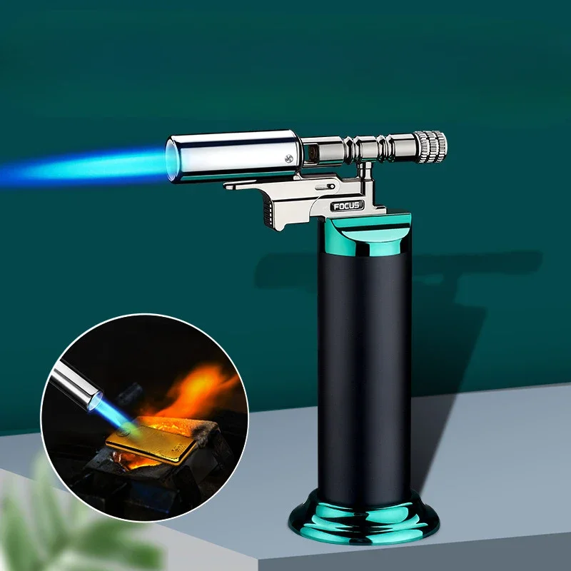 Windproof Spray Gun Igniter Inflatable Lighter Moxibustion Cigarette Cigar Barbecue Gun Special Blue Flame High-end Lighter