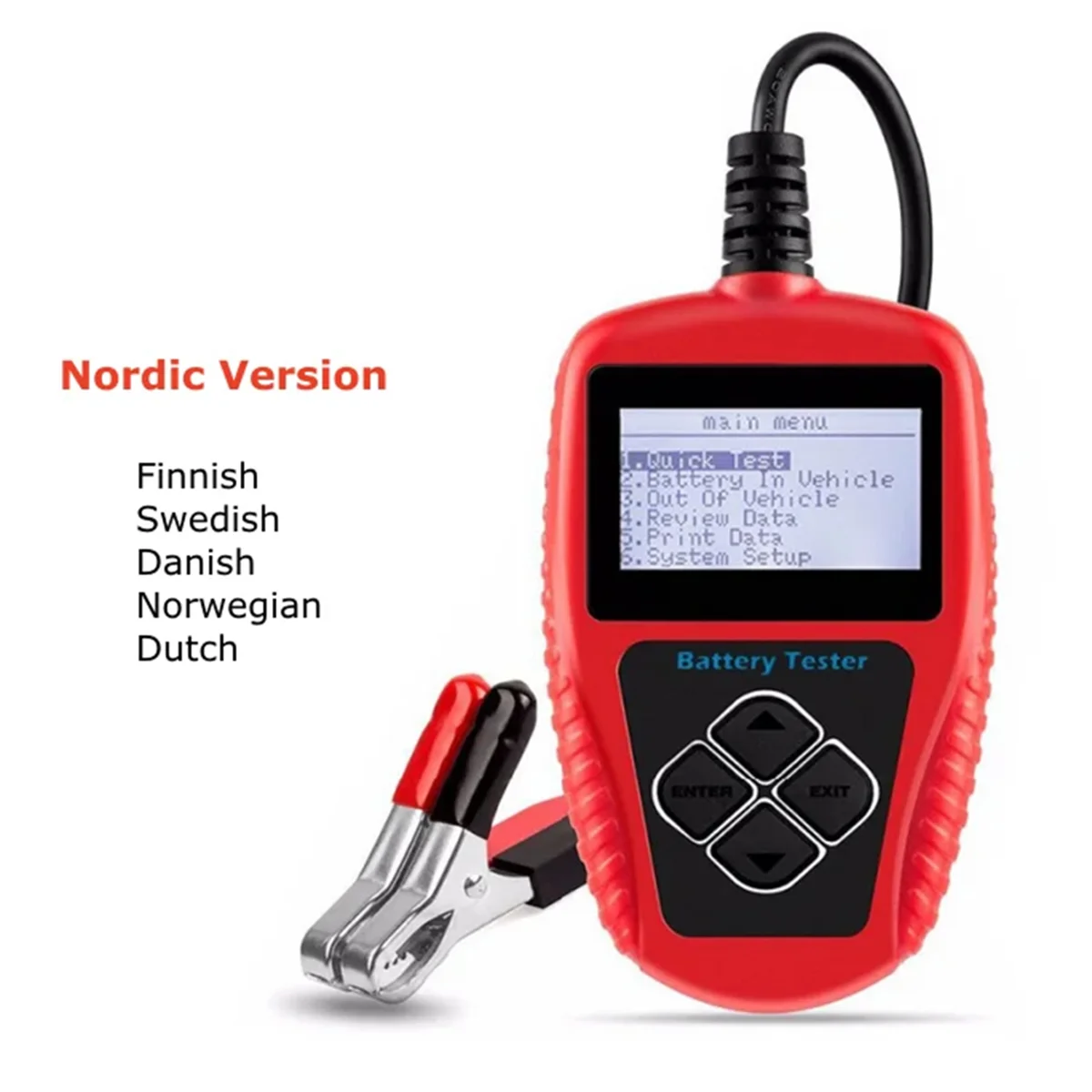 BA101 Car Battery Tester 12V 100-2000CCA Battery System Detect Auto Load Battery Analyzer PK KW208 Nordic Version