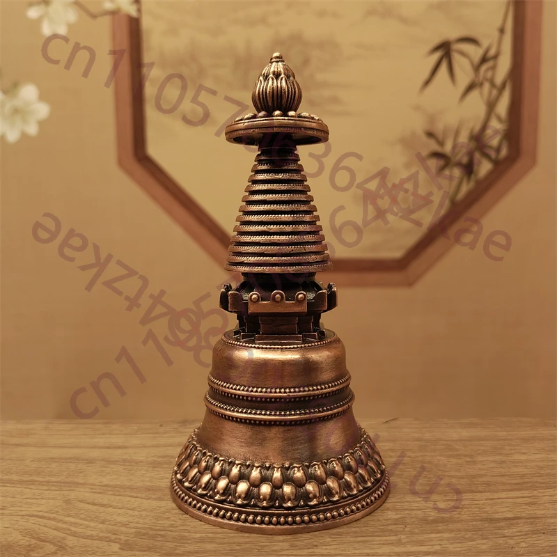 

Медная пагода Гаданг, 10 см, пагода для хранения реликвий, буддийская пагода, украшение для дома по фэн-шуй