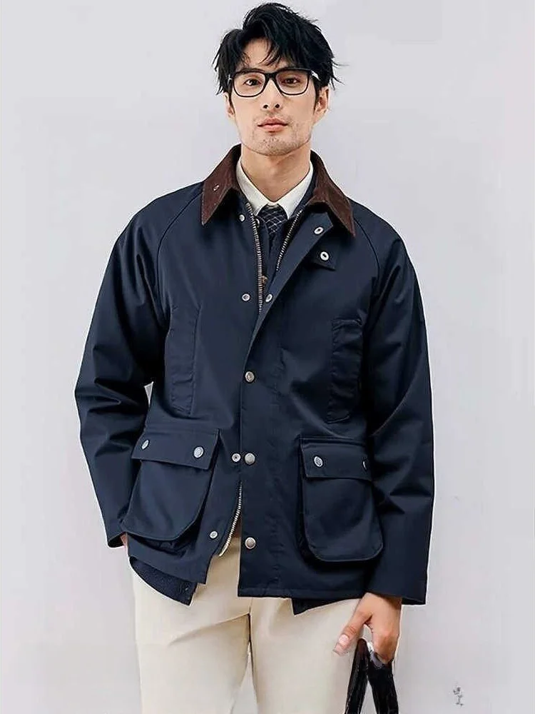 

Reproduced BBR Men's Flap Collar Jaet Briti Sle Mountain Climbing No Wax Workwear Barn Windbreaker Spring Autumn Faion