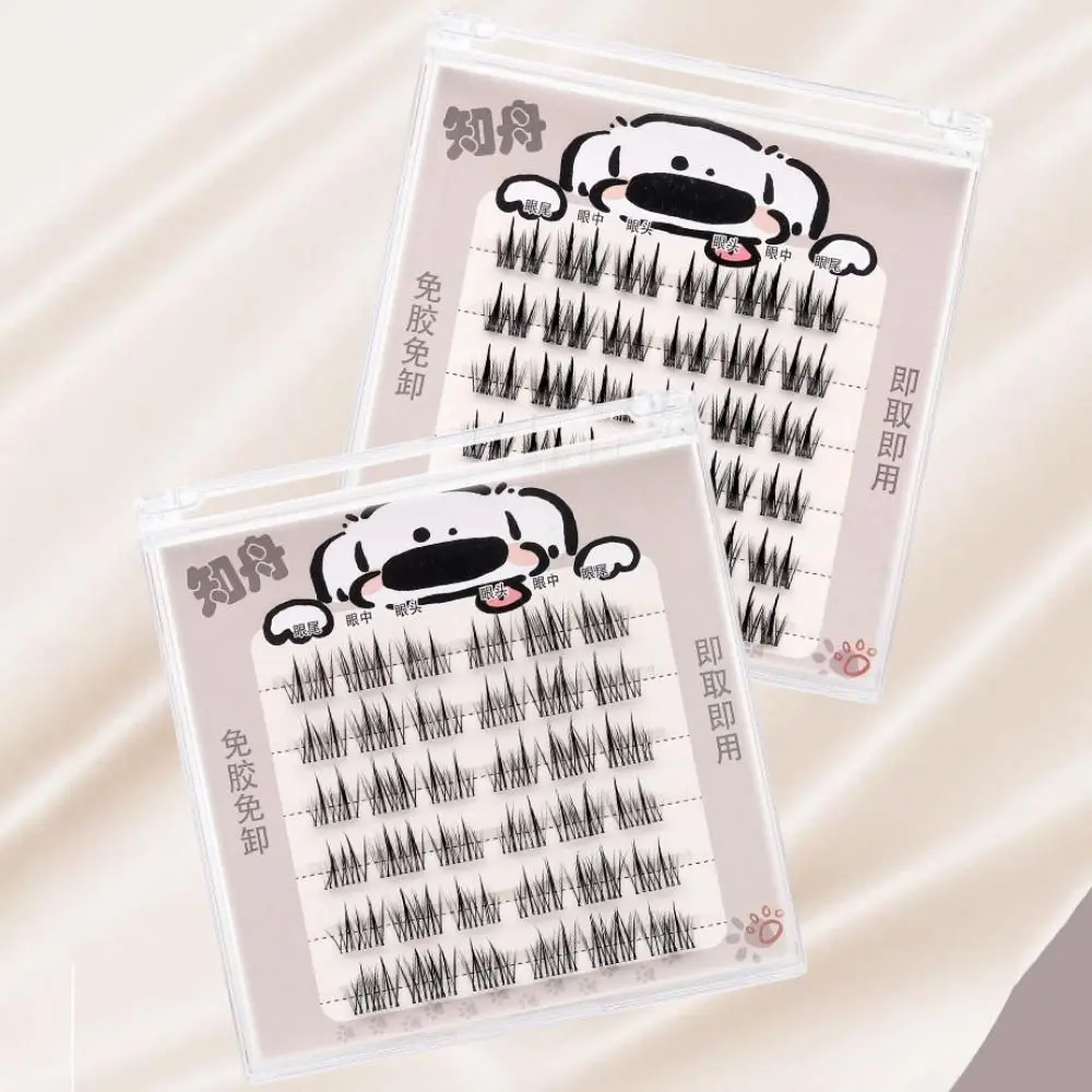 Pestañas de Manga con Tiras de Pegamento en Gel, Sin Tallo, Sin Pegamento, Pestañas Postizas 3D para Cosplay de Anime, Maquillaje Nude, Pestañas de Gato y Elfo DIY para Mujer