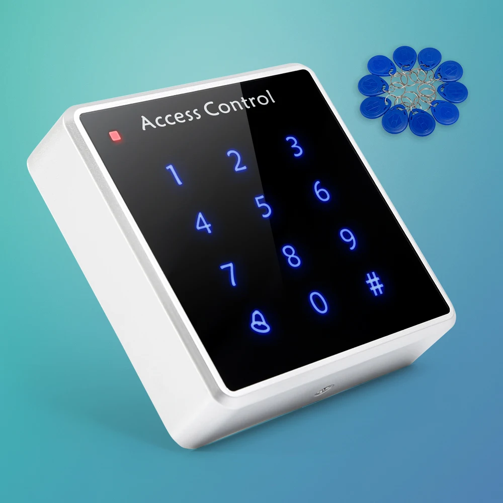 HOC-C1 Door Access Control Keypad RFID ID Proximity Reader +10 ID 125Khz Cards(Key Fob)