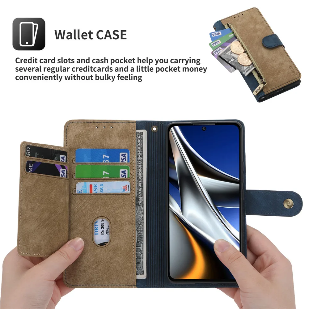 Luxury Business Leather Case For Xiaomi Mi Poco X6 X5 X4 M4 Pro 5G M3 X3 F6 F5 F4 F3 GT F2 F1 M2 X2 M5S M6 Pro Flip Wallet Cover