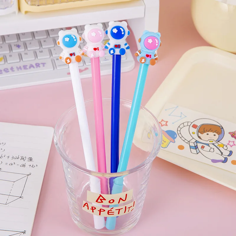 Wholesale cute creative cosmic starry sky colorful bear astronaut neutral pen, student stationery gifts prizes gifts