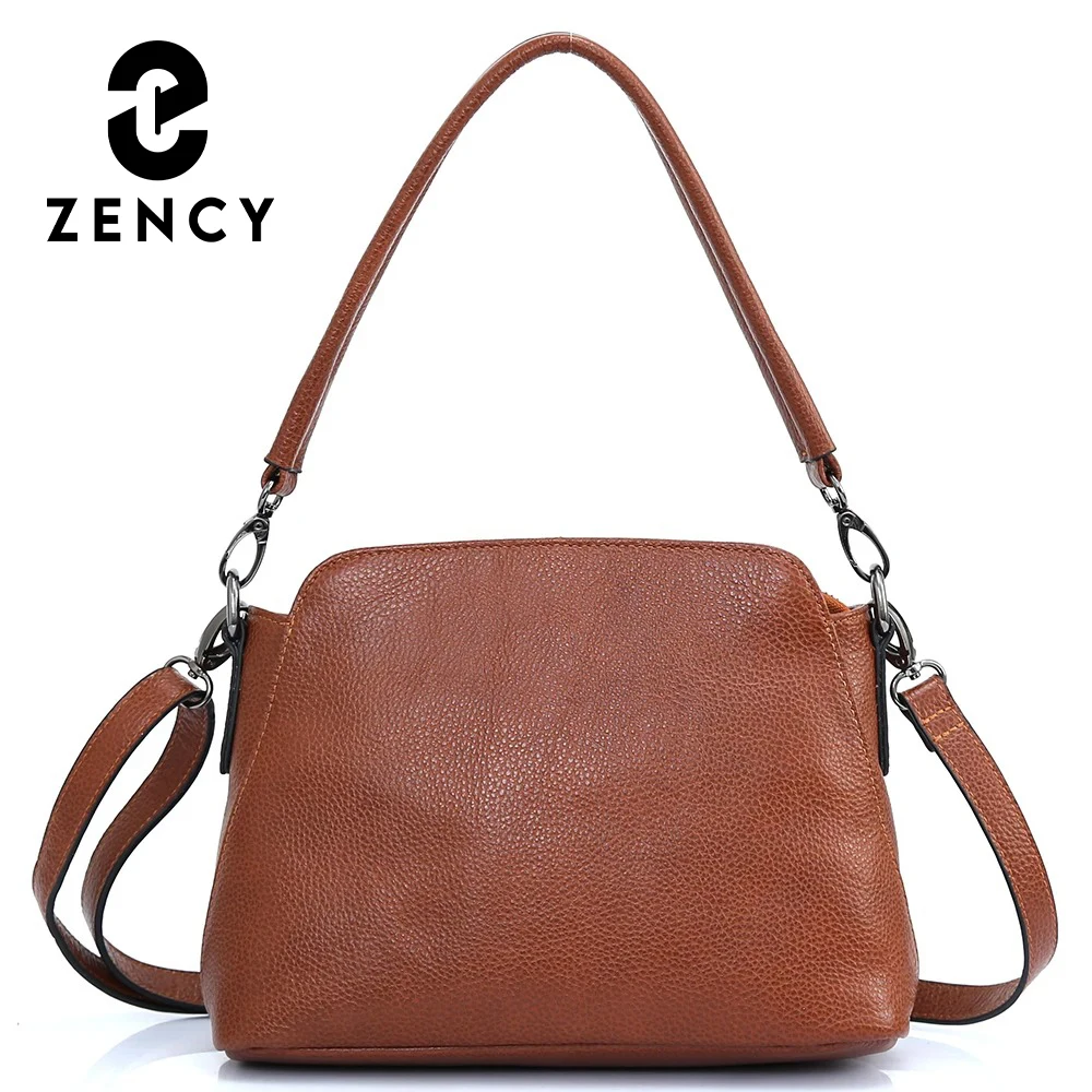 Zency Genuine Leather Bags For Women Vintage Simple Small Handbag Casual High Quality Female Shoulder Crossbody Tote Bag Winter