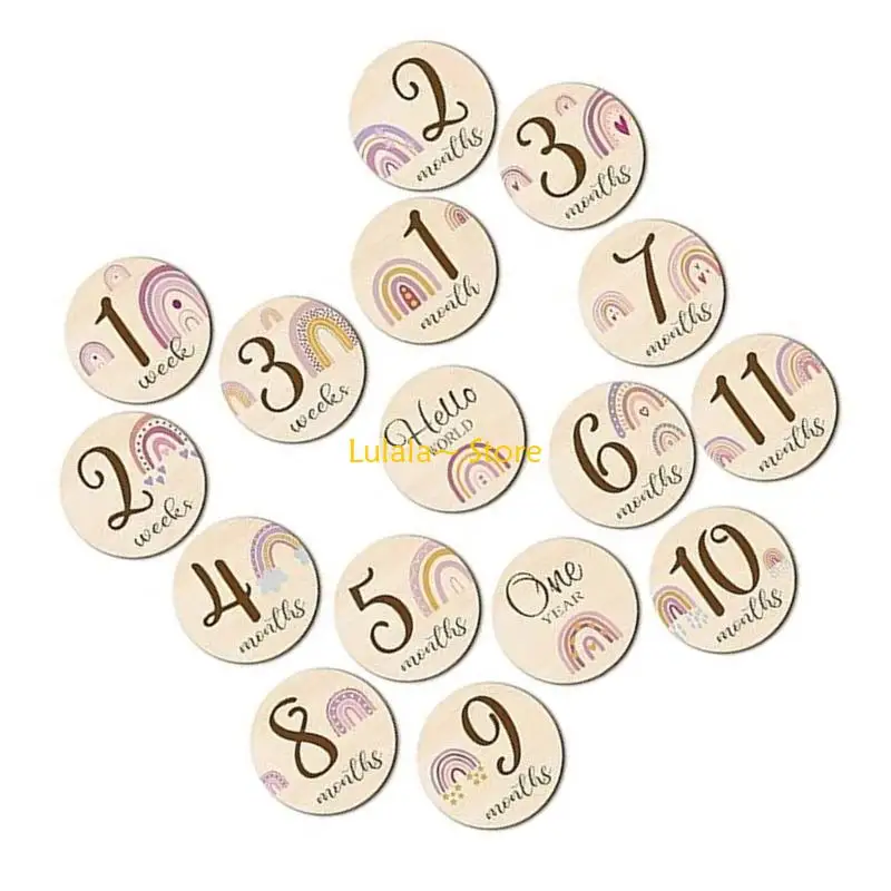 Y4QA مجموعة واحدة من بطاقات تتبع نمو الطفل الخشبية المرقمة لصور الحيوانات