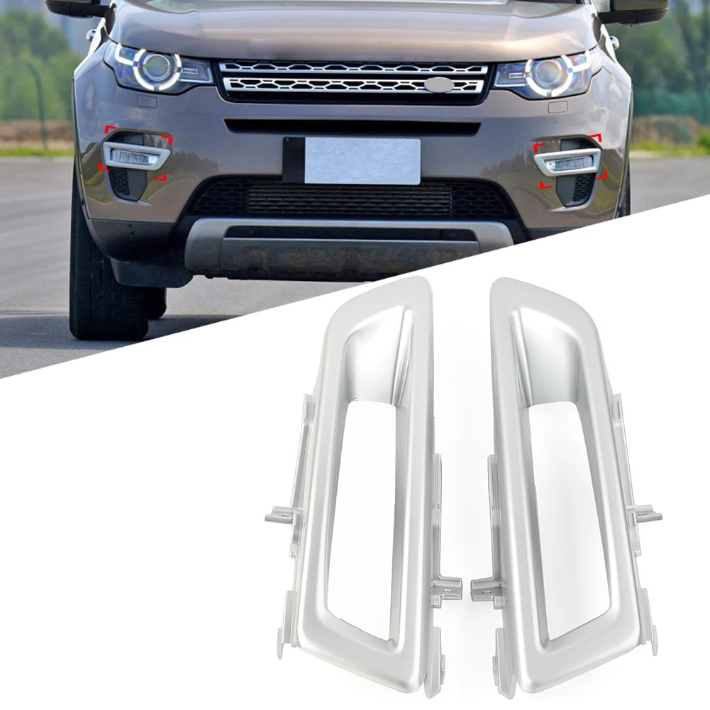 Silver Car Front Bumper Fog Light Cover Trim Decoration Left/Right 1Pcs For Land Rover Discovery Sport 2015 2016 2017 2018