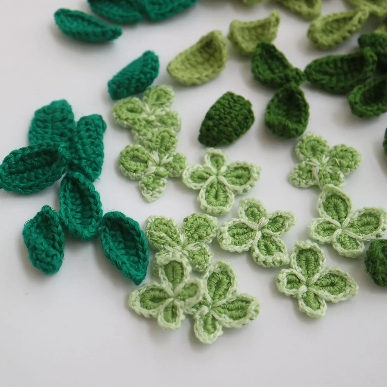10pcs/lot green crochet flower patches for clothing 3D floral handmade floral parche appliques parches bordados para ropa
