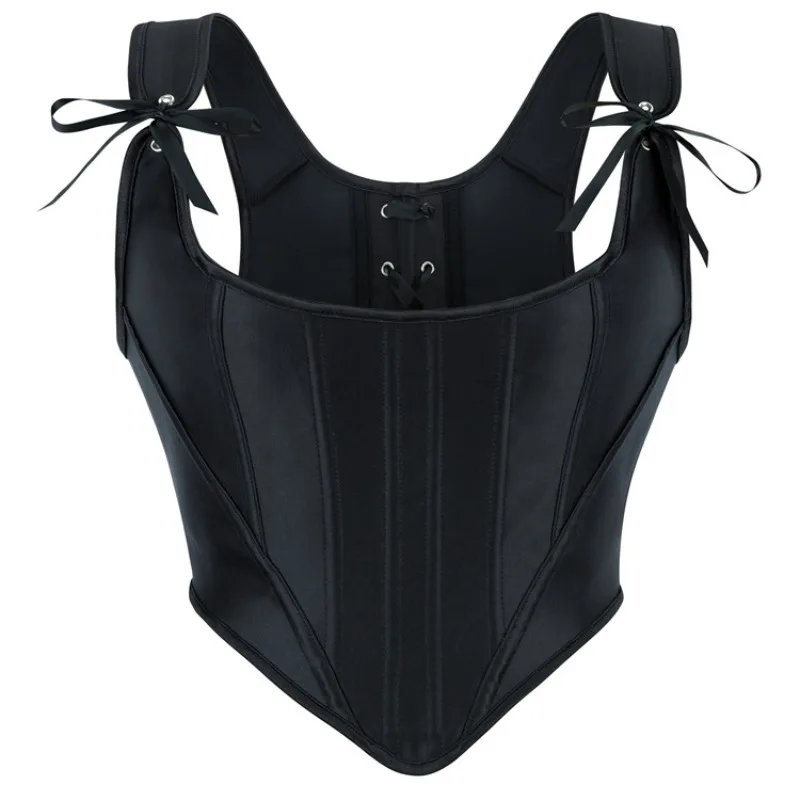 

Fashionable Jacquard Cotton Corset Vest for Women Sexy Bustier Lace-up Slim Short Fishbone Small Back Chest Garment Corsets