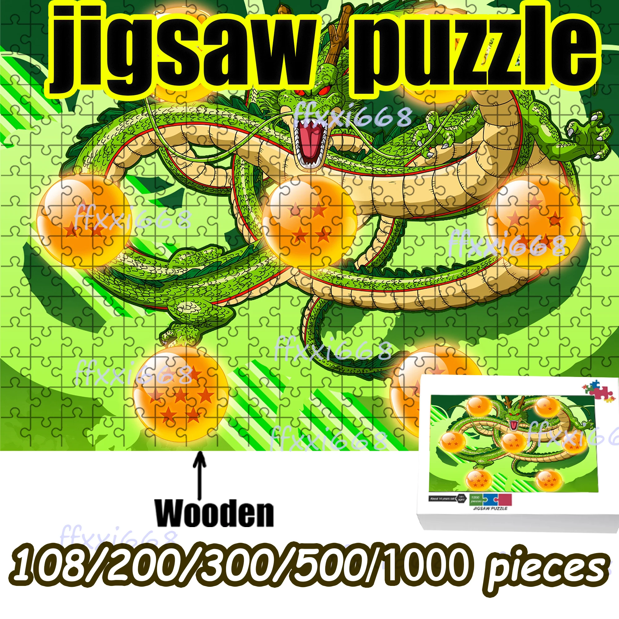 

Dragon Ball Goku Super Saiyan Jigsaw Puzzle 108/200/300/500/1000 Pieces Wooden Puzzle High Quality Gift Fun Birthday gift