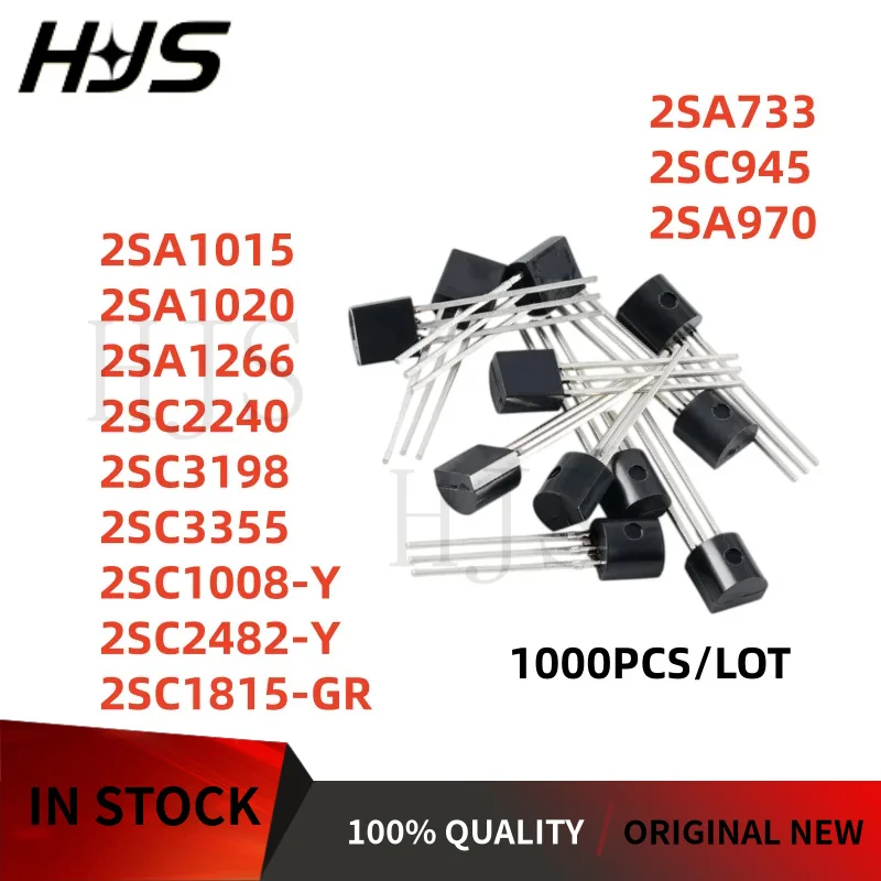 1000PCS New 2SC3355 2SA970 2SA1015 2SA1020 2SC1008-Y 2SC945 2SA733 2SC2240 2SC2482-Y 2SC3198 2SC1815-GR 2SA1266 TO-92