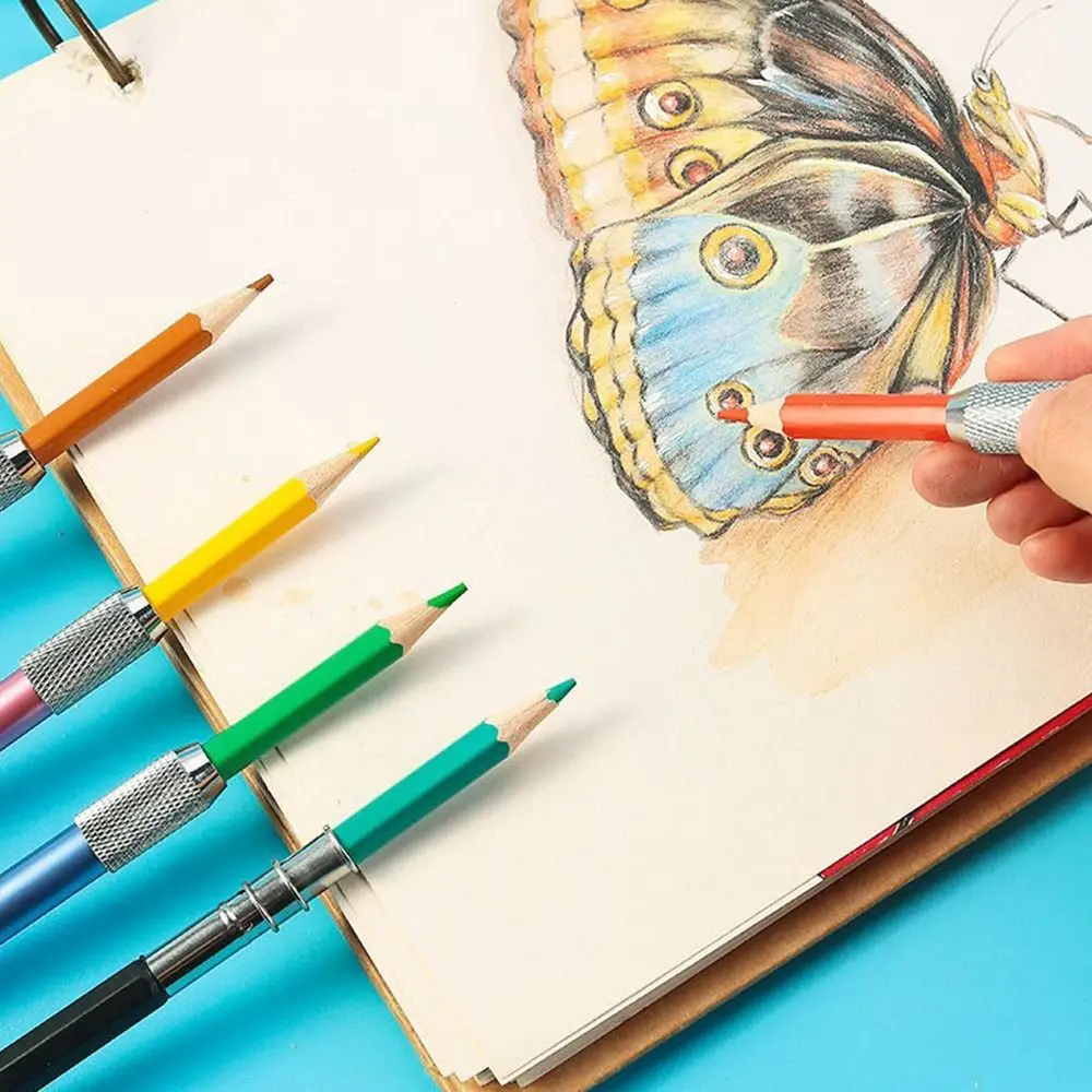 New Metal Pencil Extender Universal Lightweight Pencil Extension Holder Adjustable Pencil Lengthper Students/Artist