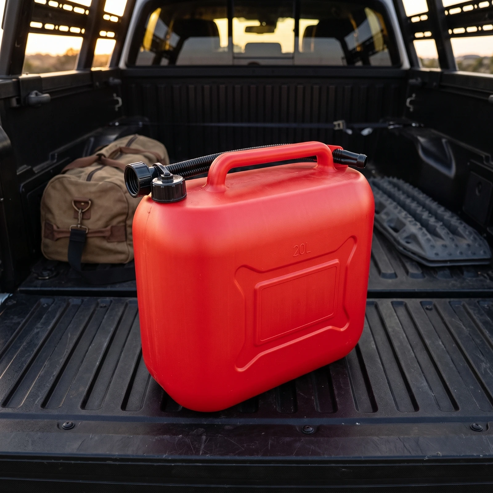 Fuel Jerry Can with Spout Easy to Bend Gas Can with Spout Container Splashless Smooth for Drivers, Roadside Emergency, Garage