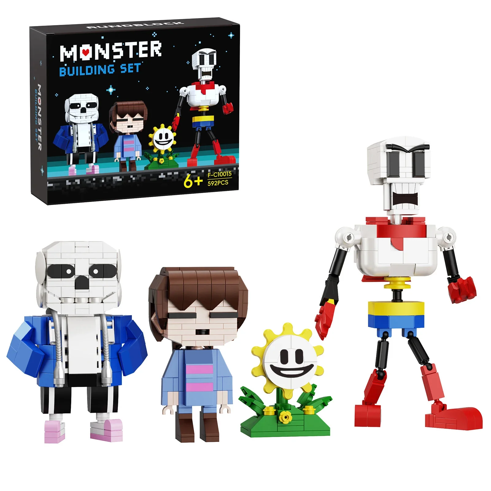 MOC Undertale-sans Building Blocks Sets Movie Character Frisk Flowey Papyrus Bricks Blocks Kits Skeleton Model Toy for Children