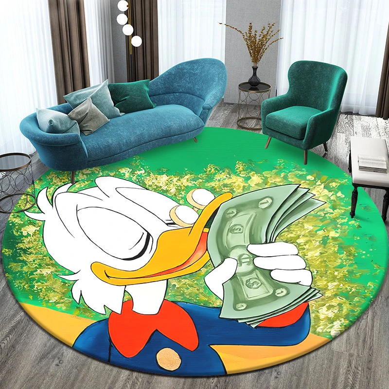 Donald Duck,Cute beauty Cartoon HD Printed Round Carpet. Bedroom,Balcony,Entry Door,Sofa,Beb,Chair Non-slip Mat. Gift,Picnic,Rug