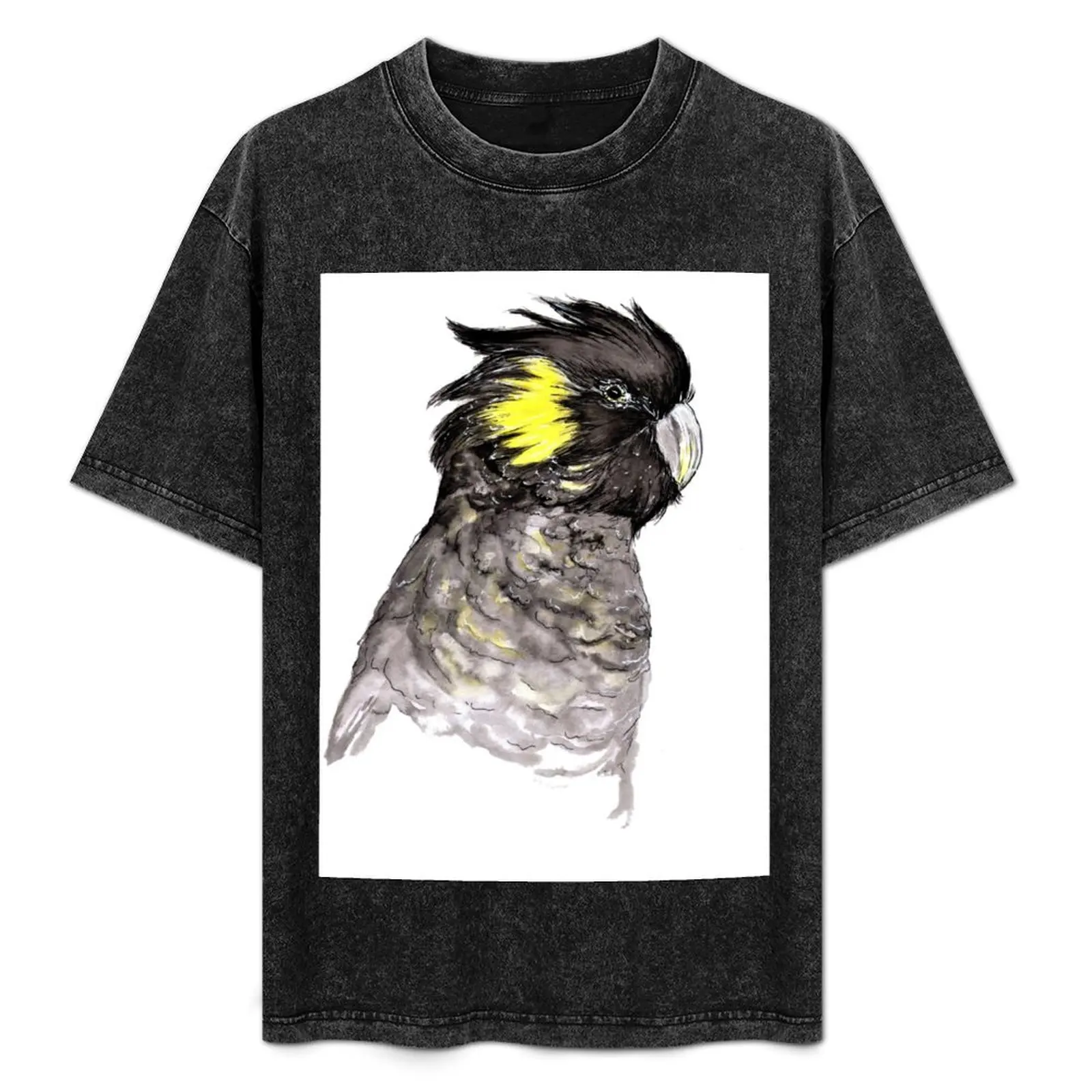 Yellow Tailed Black Cockatoo T-Shirt tops cotton graphic tees fitted t shirts for men