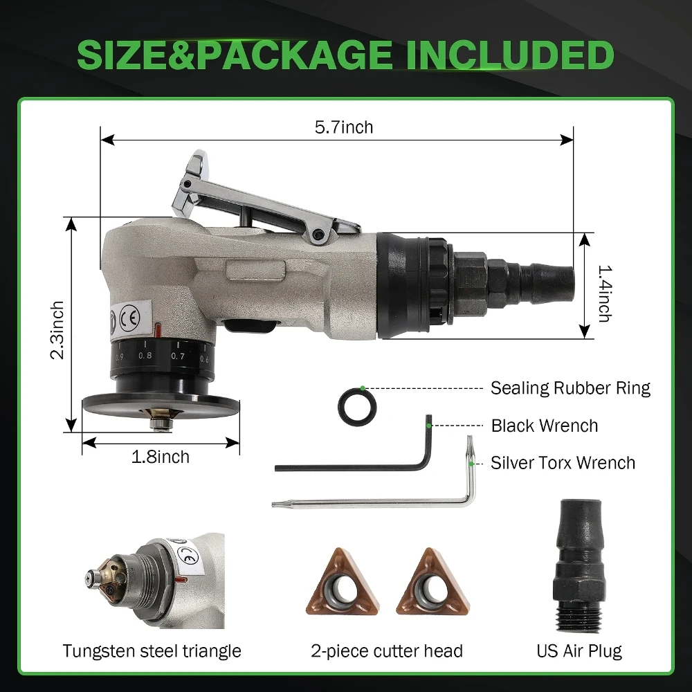 Mini Pneumatic Chamfering Machine Handheld 45 Degree Arc Air Beveling Machine with 1/4 Inch Air Inlet for Trimming Deburring