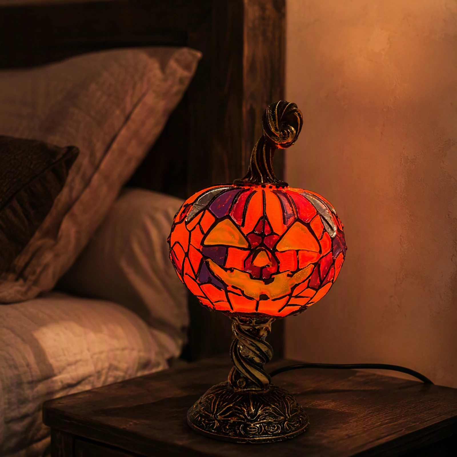 Halloween Night Light Multi-Purpose Halloween Magic Lamp Fade Resist Tabletop Halloween Decor Light for Home Bedroom Living Room