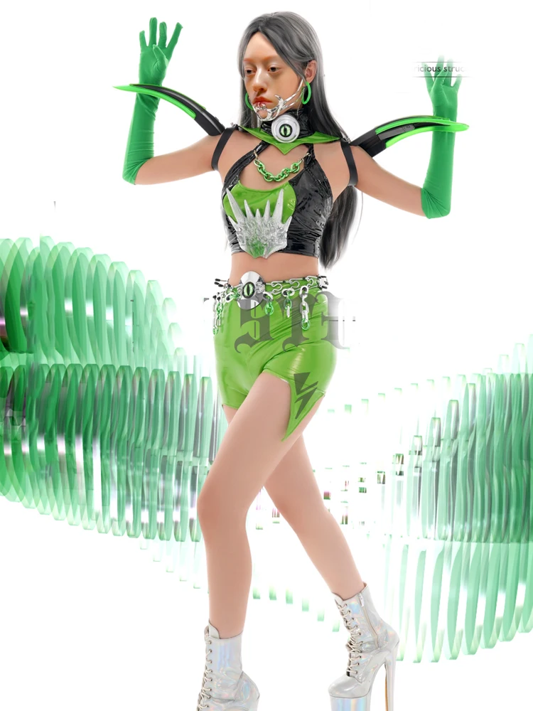 New Bar Nightclub Ds Dj Stage Performance Rave Outfits Halloween Cosplay Pole Dance Clothing Women Party Festival Wear Set