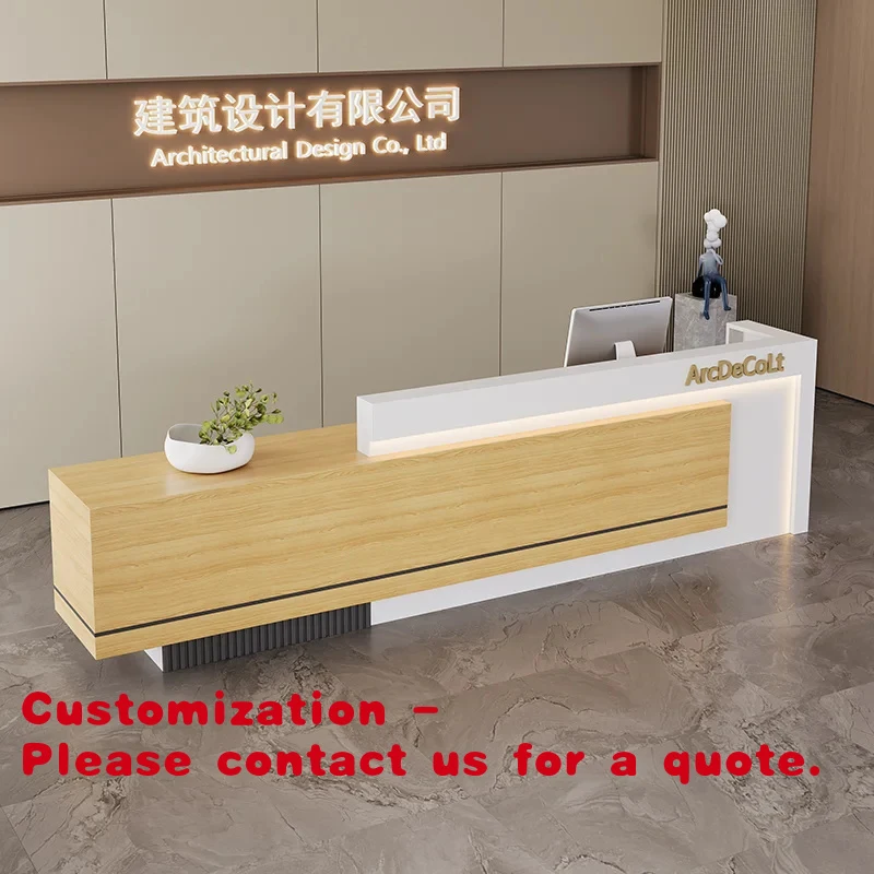 

Customize.Modern Luxury Simple Modern MDF Hospital & Supermarket Reception Desk - Customizable Luxury Bar Design