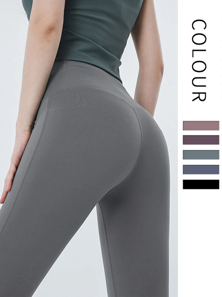 Bequeme Yoga-Hose mit hoher Taille, sieben Fuß lange Oberbekleidung für Damen, spurlos, elastisch, bequem, rutschfest, Yoga-Leggings