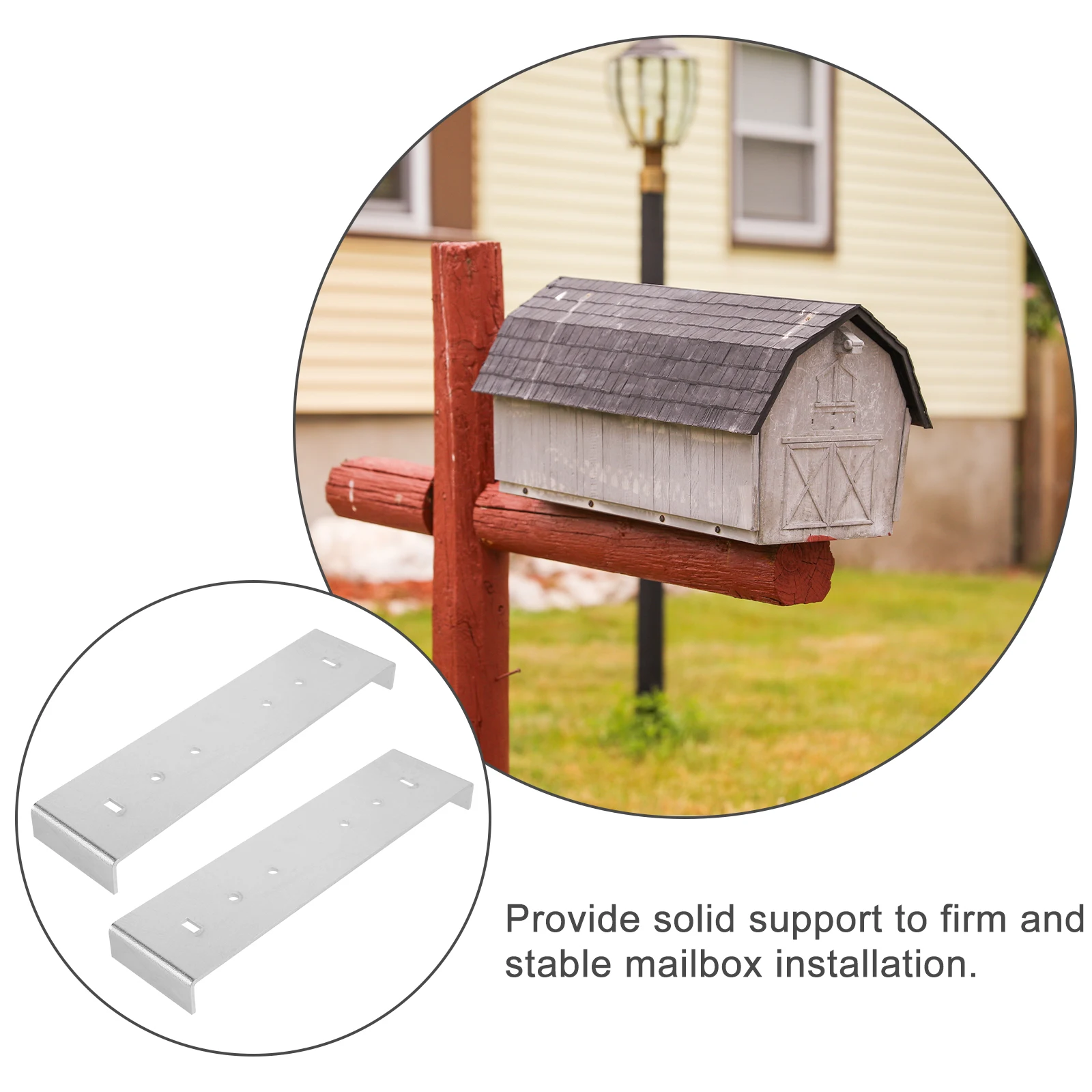 

Mailbox Mounting Bracket for 8in Floor Width Durable Metal Construction Repair Kit Various Sizes Easy Installation Garden