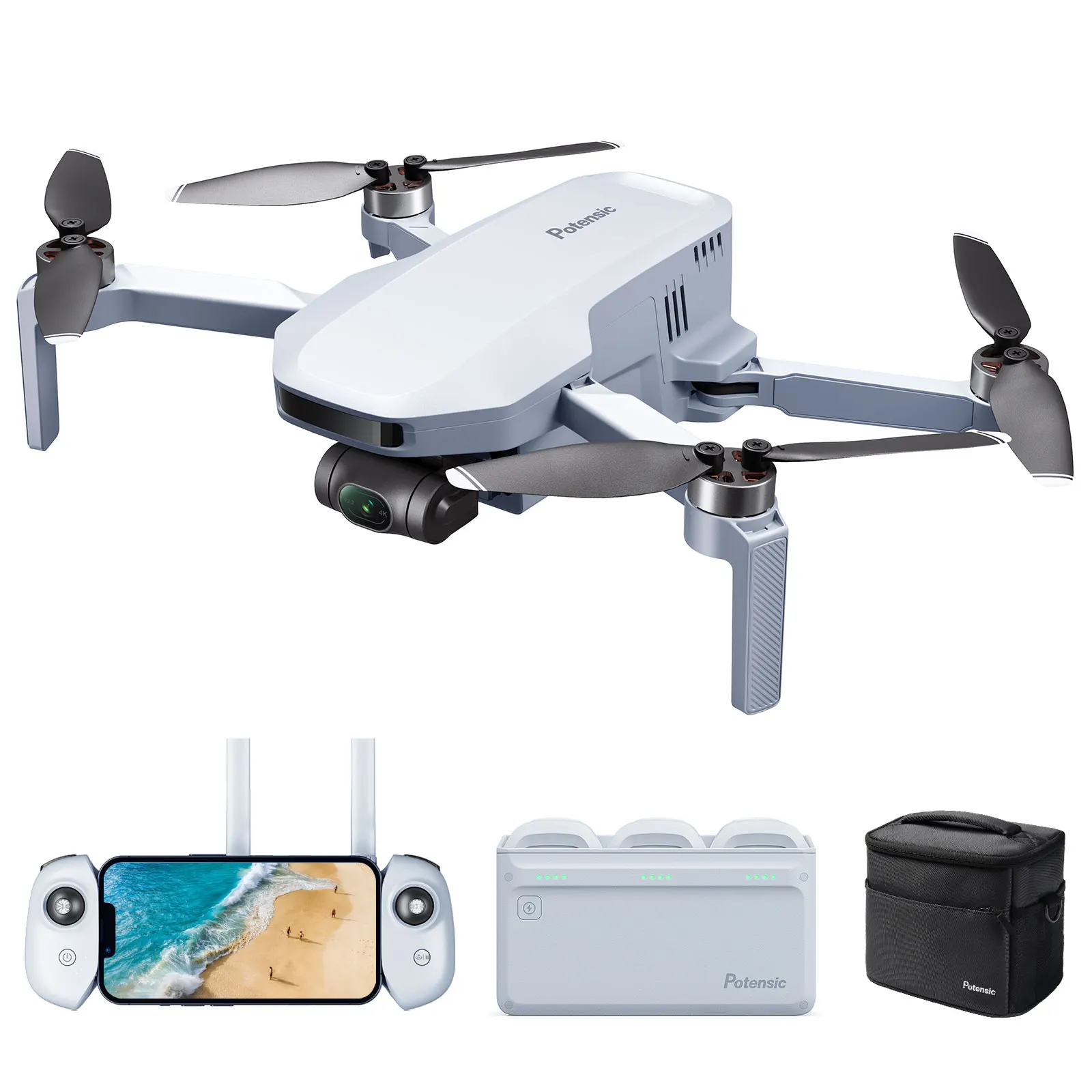 Refurbished Potensic ATOM GPS Drone 3-axis Gimbal 6KM 4K Camera Drone Brushless Auto Return QuickShot Support Visual Tracking
