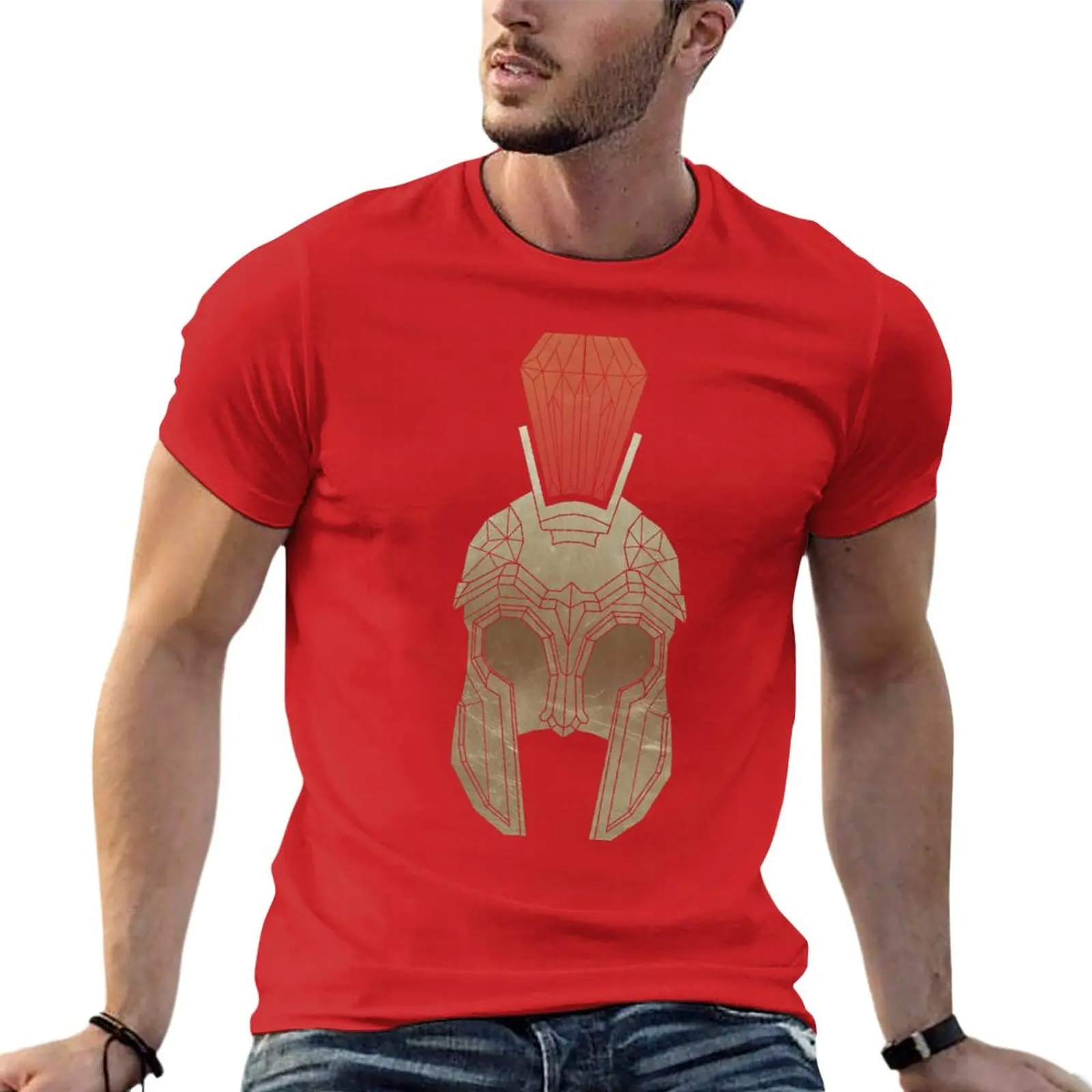 New Geometric Trojan Helmet T-Shirt oversized t shirt t shirt man new edition t shirt oversized t shirts for men