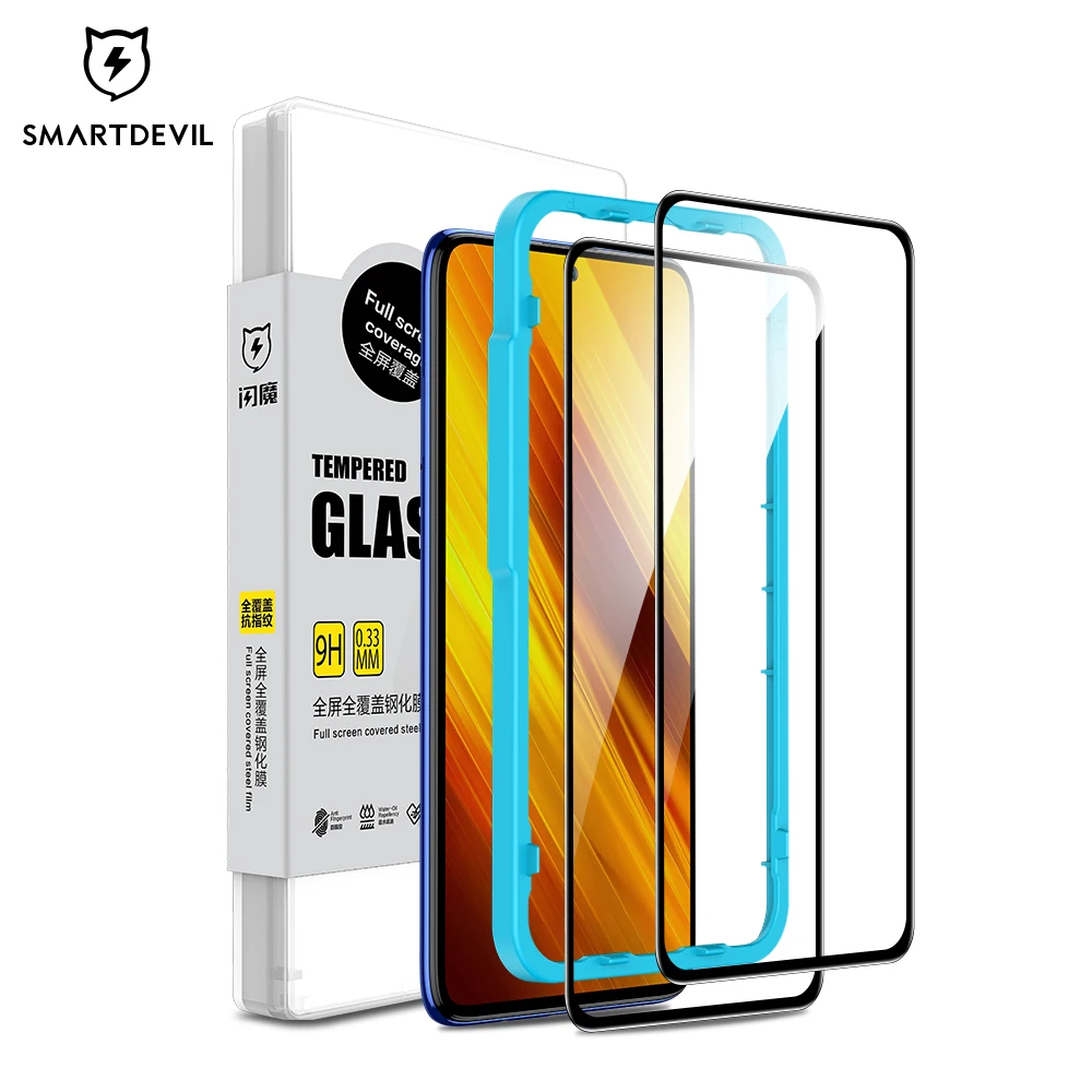 SmartDevil Full Cover Tempered Glass for Xiaomi POCO F6 X3 Pro GT X3 Screen Protector for Poco F6 Pro HD