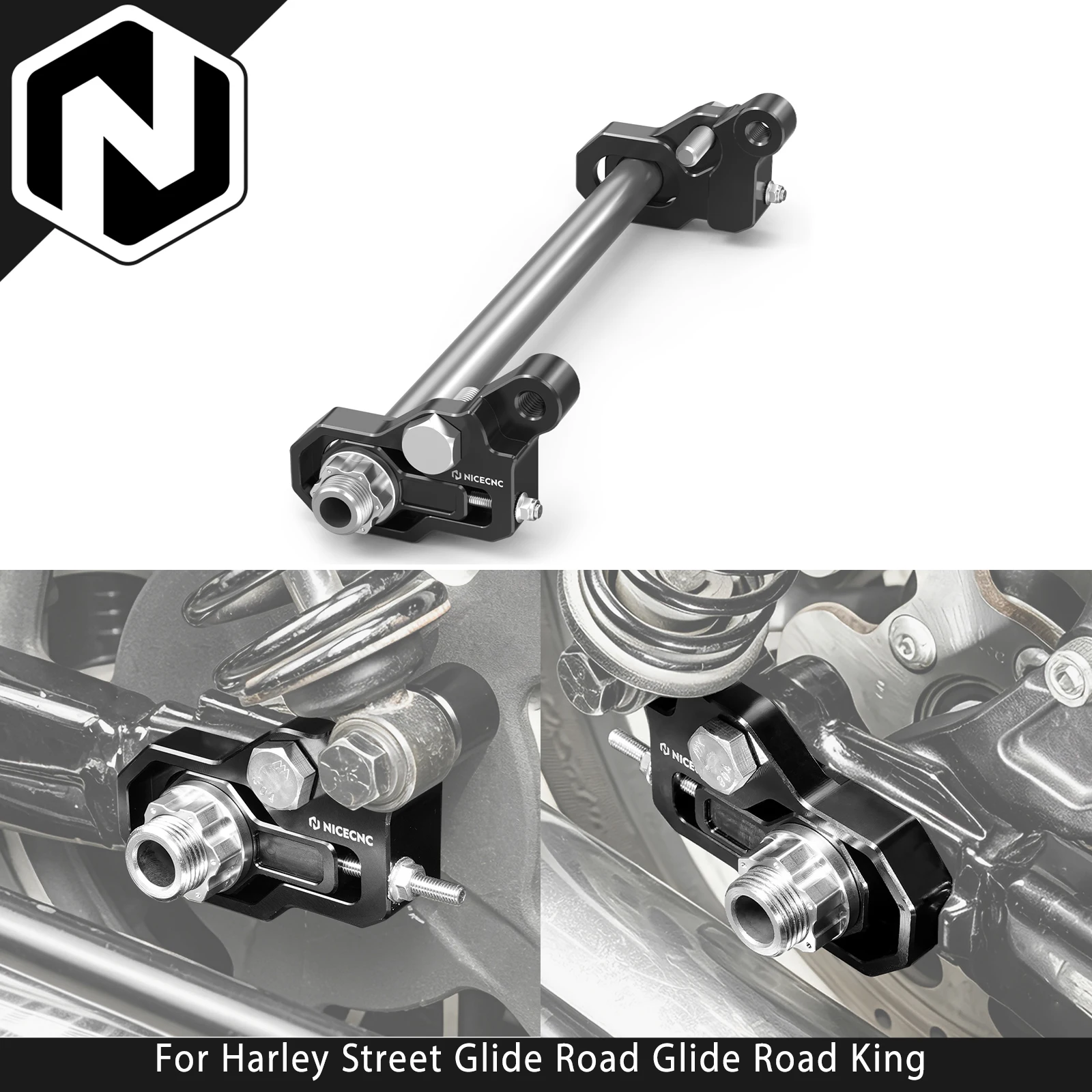 Motorcycle Rear Axle Adjuster Kit For Harley Street Glide FLHX Road Glide FLTRX 2015-2025 Road King Electra Glide CVO Road Glide