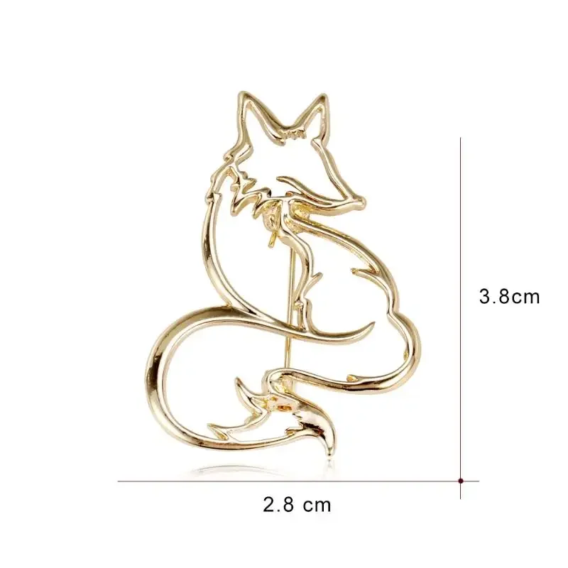 دبابيس ثعلب مجوفة من المينا على الموضة للنساء للجنسين دبابيس على شكل حيوانات كاجوال ملحقات حفلات المكتب هدايا فاخرة للأصدقاء